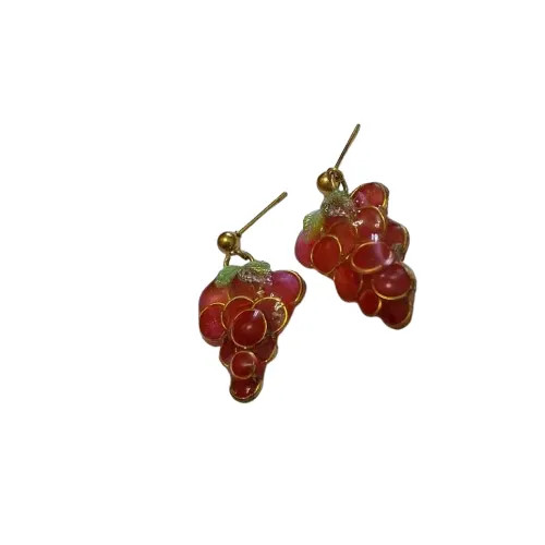 گوشواره رزینی طرح خوشه انگور قرمز کد AA0004